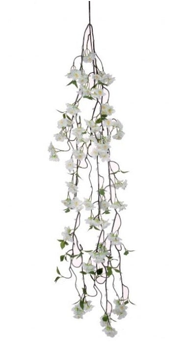 58 Inch White Triple Cherry Blossom Garland