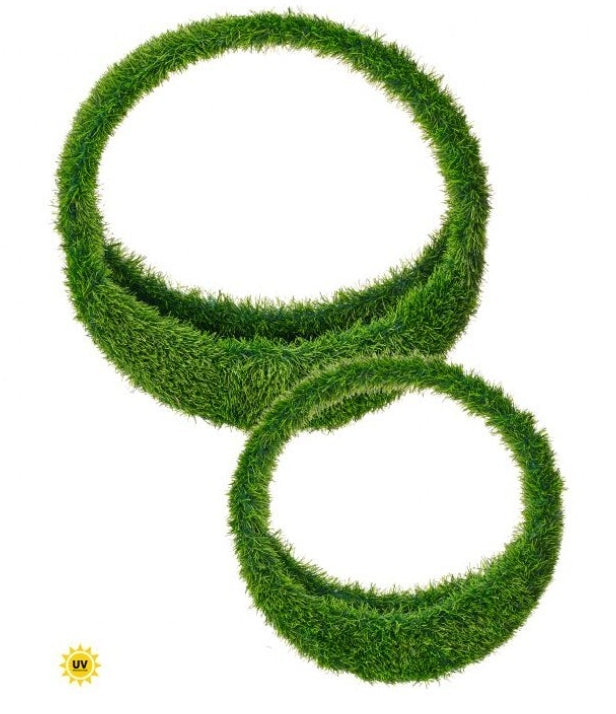 Set Of Two 18 Inch And 24 Inch UV Grass Hanging Circle Planter