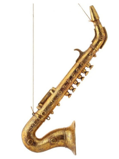 17 Inch Gold Gilded Plastic Saxophone Ornament