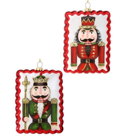 5 Inch Flat Nutcracker Glass Ornament Two Styles