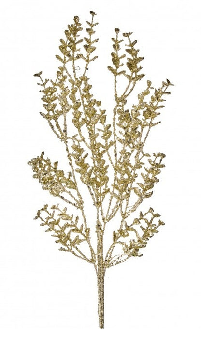23 Inch Champagne Mini Glitter Eucalyptus Spray