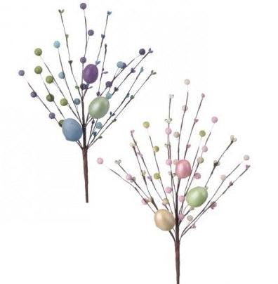 15 Inch Pearlized Easter Egg And Pip Spray