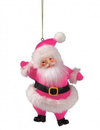 5.5 Inch Hot Pink Old Fashioned Santa Ornament