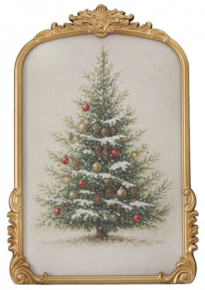 18.5 Inch By 27 Inch Gilded Frame Christmas Tree Art