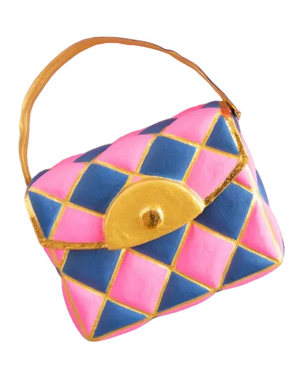 16 Inch Blue And Pink Purse Display