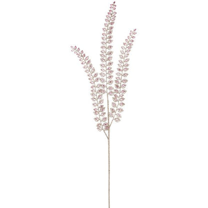 37.5 Inch Light Pink Rhinestone Leaf Spray