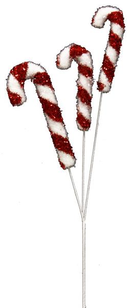 17 Inch Red And White Candy Cane Spray