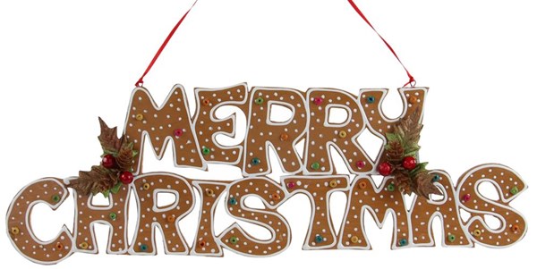 19 Inch Gingerbread Merry Christmas Banner