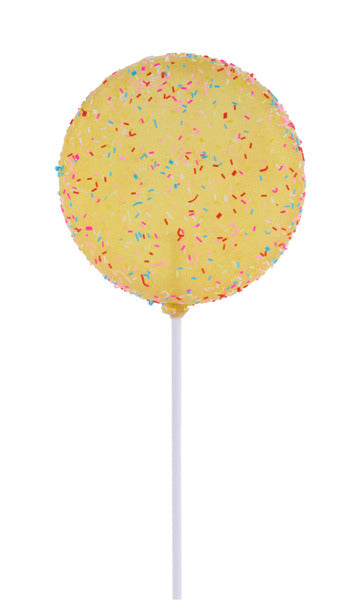 5 Inch Yellow Glitter Sprinkle Lollipop Stick