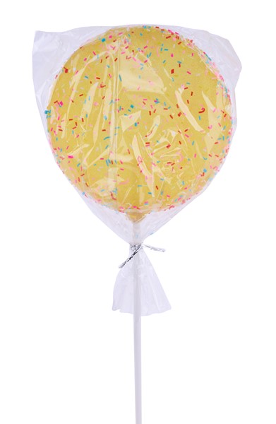 5 Inch Yellow Glitter Sprinkle Lollipop Stick