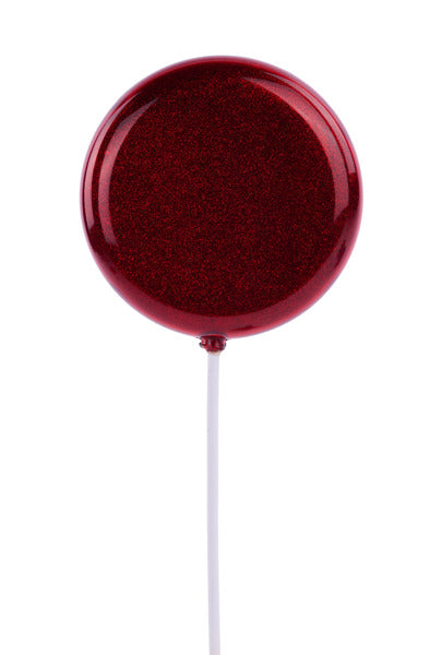 5 Inch Red Glitter Lollipop With Stick