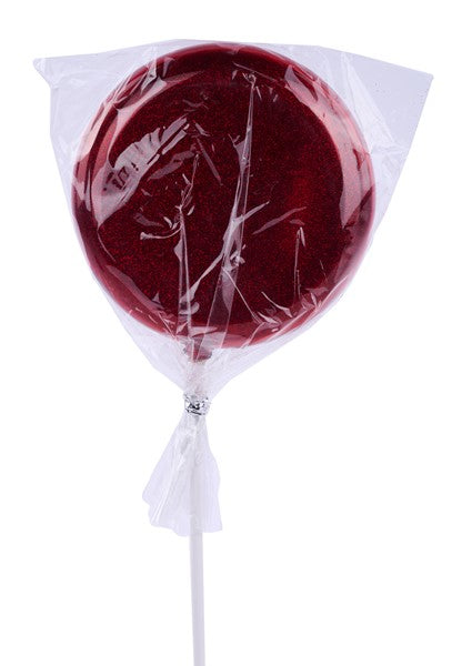 5 Inch Red Glitter Lollipop With Stick