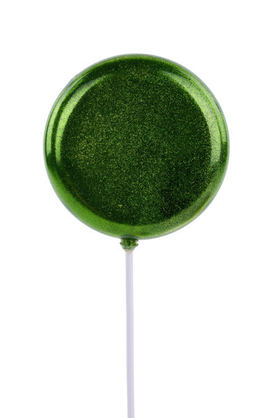 5 Inch Lime Green Glitter Lollipop With Stick