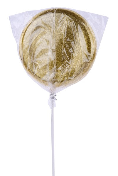 6 Inch Gold Glitter Lollipop With Stick