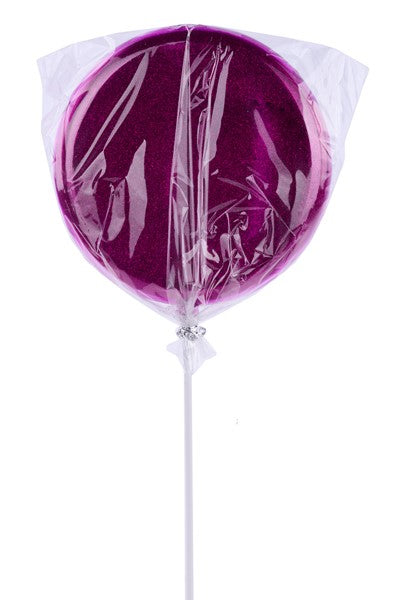 6 Inch Hot Pink Glitter Lollipop With Stick