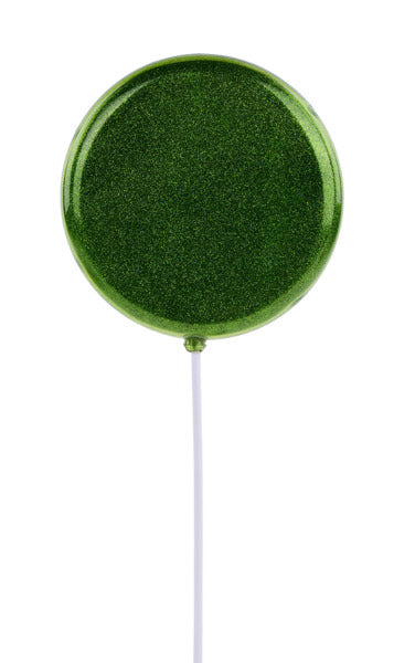 6 Inch Lime Green Glitter Lollipop With Stick