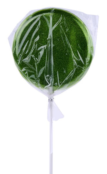 6 Inch Lime Green Glitter Lollipop With Stick
