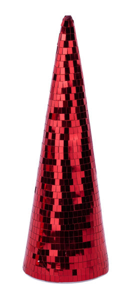 11.5 Inch Red Mirror Cone Tree