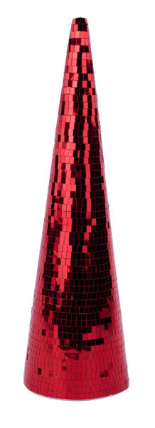16 Inch Red Mirror Cone Tree