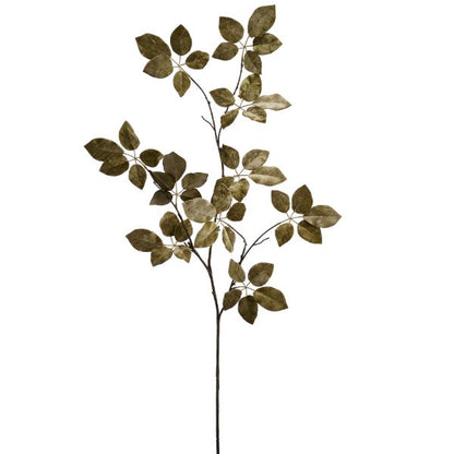 50 Inch Moss Green Velvet Scheffler Leaf Spray