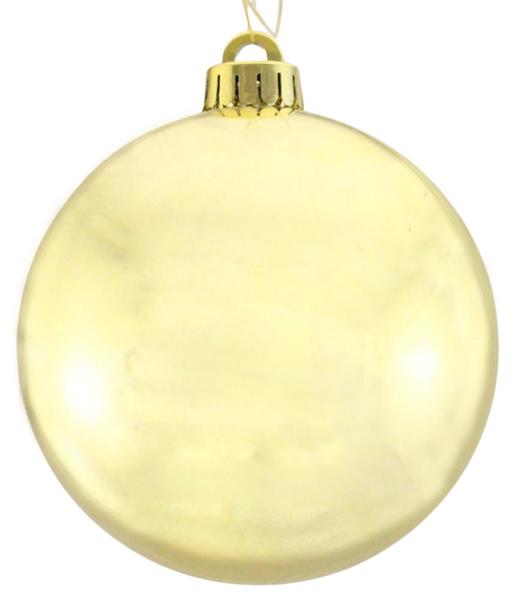 4 Inch Shiny Light Gold Smooth Ornament Ball