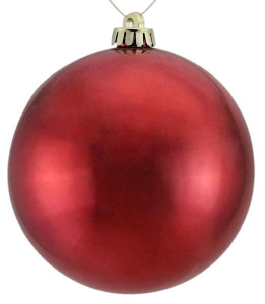 8 Inch Smooth Shiny Burgundy Ornament Ball