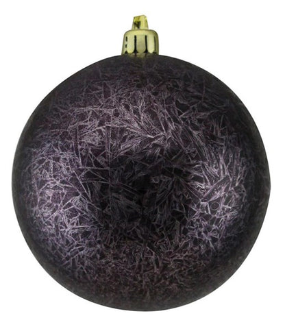3 Inch Black Feather Smooth Ornament Ball