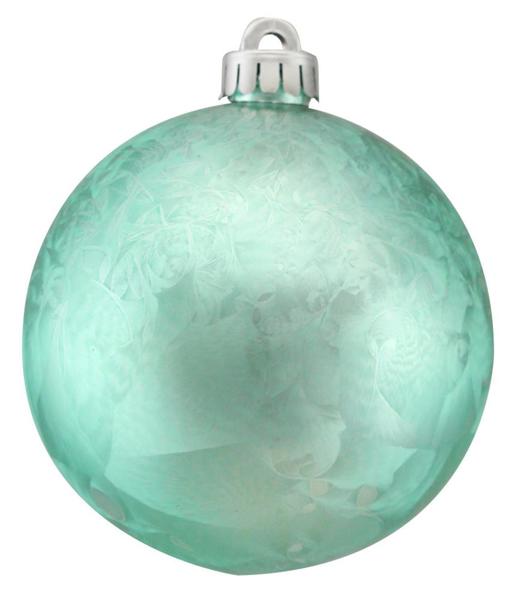 4 Inch Turquoise Smooth Feather Ornament Ball