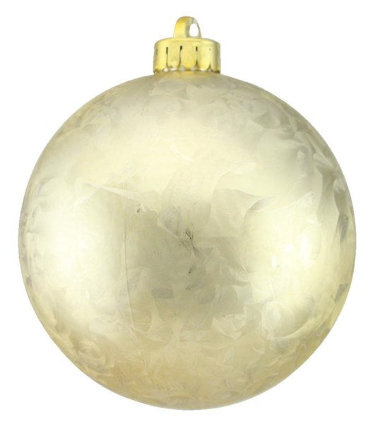 8 Inch Champagne Feather Smooth Ornament Ball