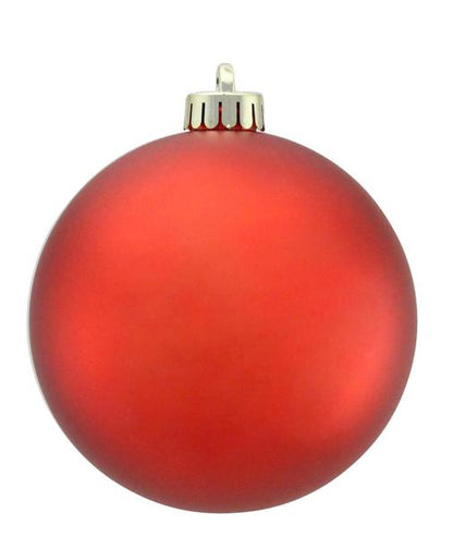 4 Inch Matte Red Smooth Ornament Ball