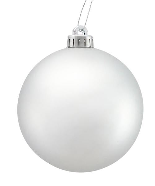 4 Inch Silver Smooth Ornament Ball