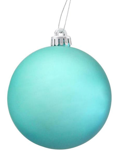 4 Inch Turquoise Matte Smooth Ornament Ball