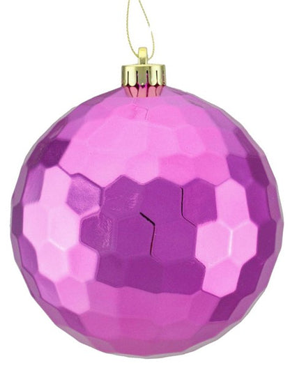 8 Inch Shiny Fuchsia Honeycomb Ornament Ball