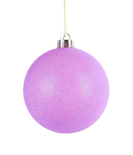 5 Inch Lavender Iridescent Glitter Ornament Ball