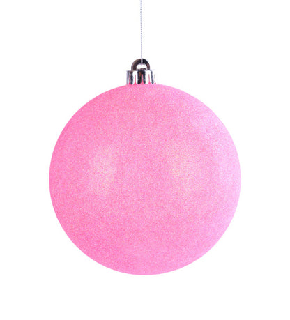 6 Inch Light Pink Glitter Iridescent Ornament Ball