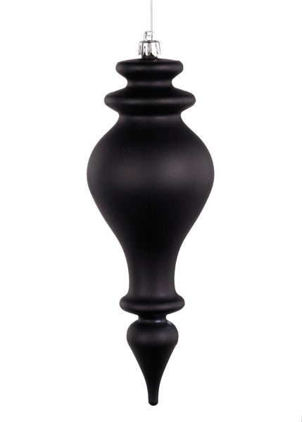 10 Inch Matte Black Shiny Finial Ornament