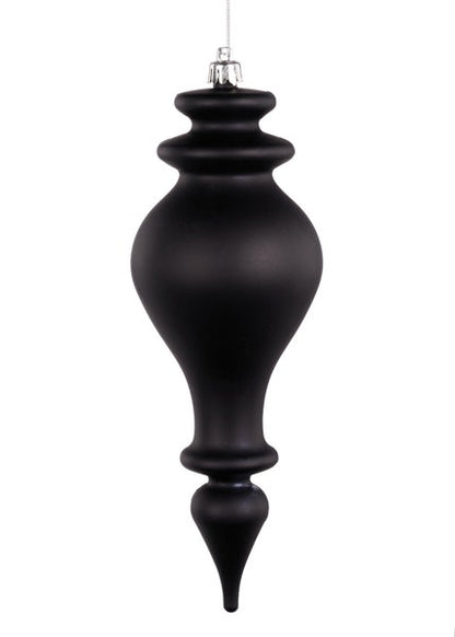 10 Inch Matte Black Shiny Finial Ornament
