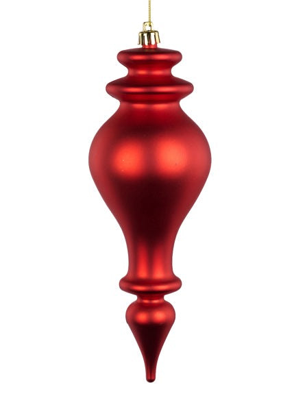 10 Inch Red Shiny Finial Ornament
