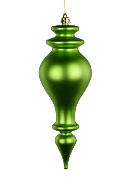 10 Inch Lime Green Shiny Finial Ornament