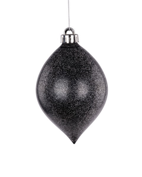 6 Inch Speckle Black Teardrop Ornament