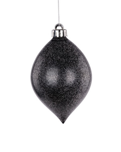 6 Inch Speckle Black Teardrop Ornament