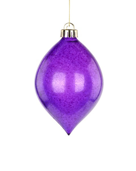 6 Inch Speckle Purple Teardrop Ornament