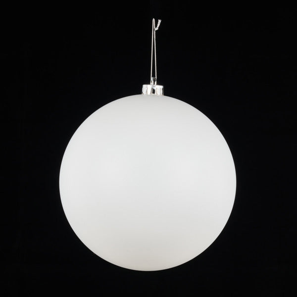 8 Inch Matte White Smooth Ornament Ball