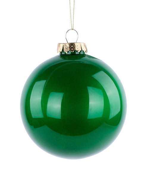 4 Inch Emerald Green Lacquer Look Ornament
