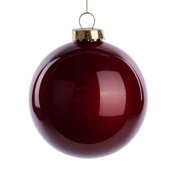 6 Inch Burgundy Lacquer Look Ornament