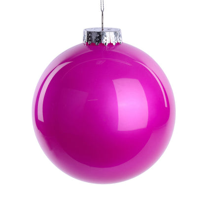 6 Inch Fuchsia Lacquer Look Ornament