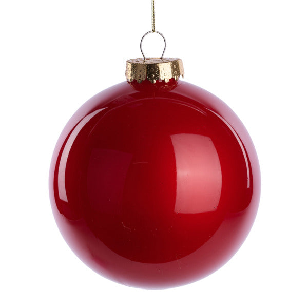 6 Inch Red Lacquer Glass Look Ornament