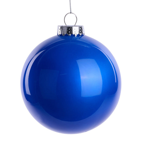 6 Inch Royal Blue Lacquer Glass Look Ornament