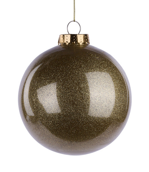 6 Inch Gold Glitter Laquer Look Ornament Ball
