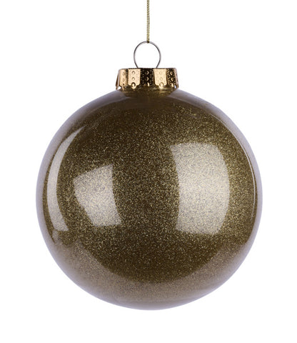 6 Inch Gold Glitter Laquer Look Ornament Ball